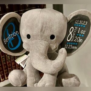 Customized birth announcements keepsake elephant
